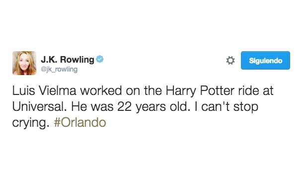 Rowling expresa condolencias por mexicano asesinado en Orlando