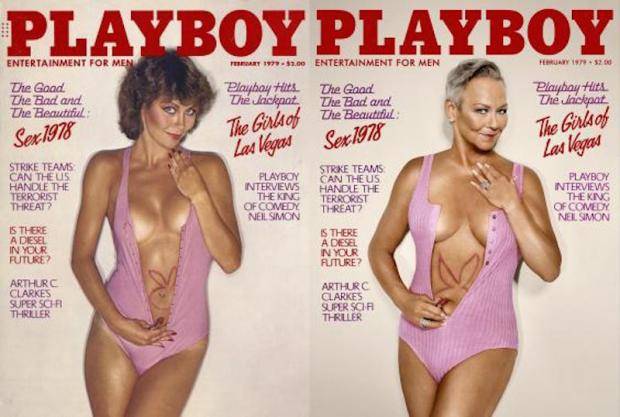 Resultado de imagen para playboy recrea portadas de hace 30 años