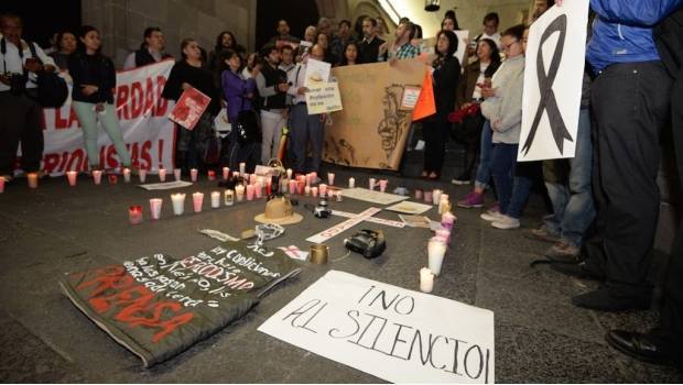 Manifestación de periodistas por violencia contra el gremio
