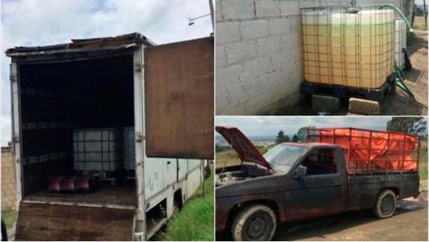 Aseguran 21 camiones y contenedores con combustible en Puebla