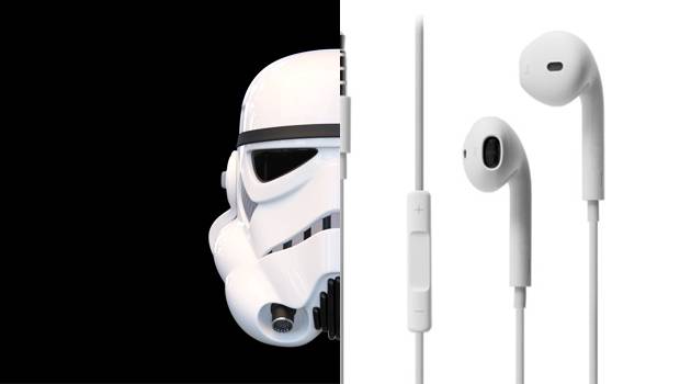 Los auriculares tienen similitudes con los Stormtroopers.