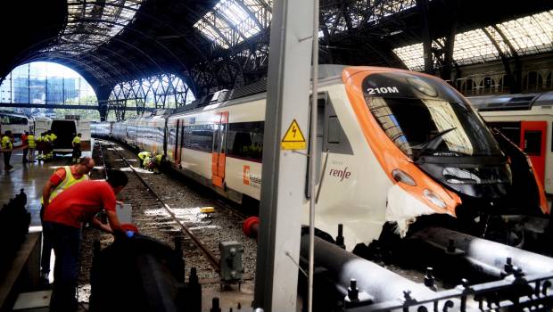 Choque de tren en Barcelona.