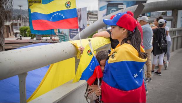 Manifestación de venezolanos en México.