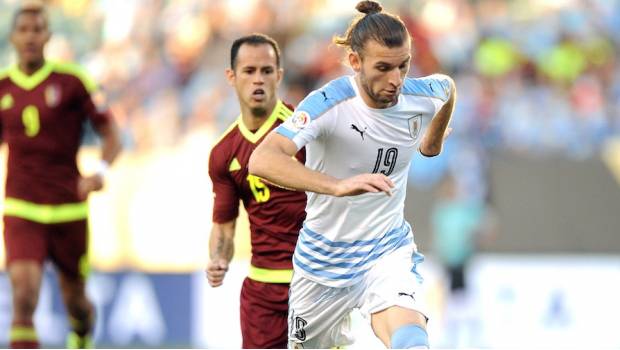 Silva con el seleccionado uruguayo.