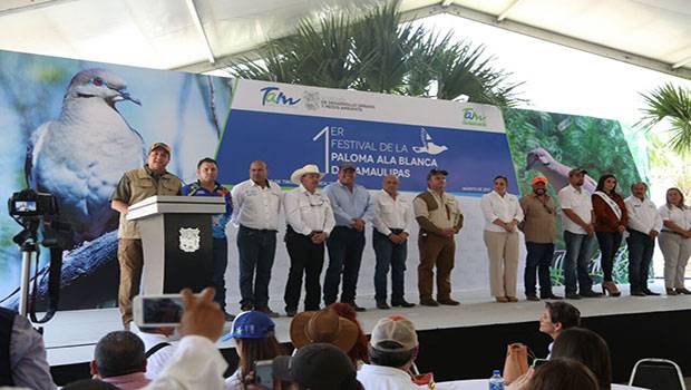 El gobernador Francisco García Cabeza de Vaca inauguró el primer Festival de la Paloma Ala Blanca de Tamaulipas, esto como parte de la estrategia para reactivar el turismo cinegético sustentable en la entidad.