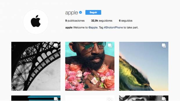 La nueva cuenta de Apple en Instagram.