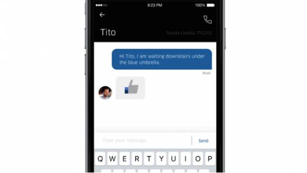 El nuevo chat de Uber.