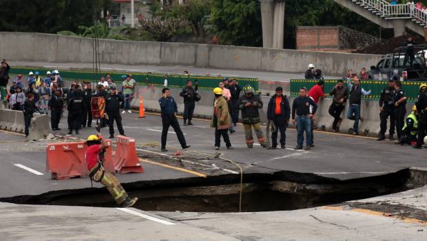 Socavón que se abrió el 12 de julio que cobró la vida de dos personas.