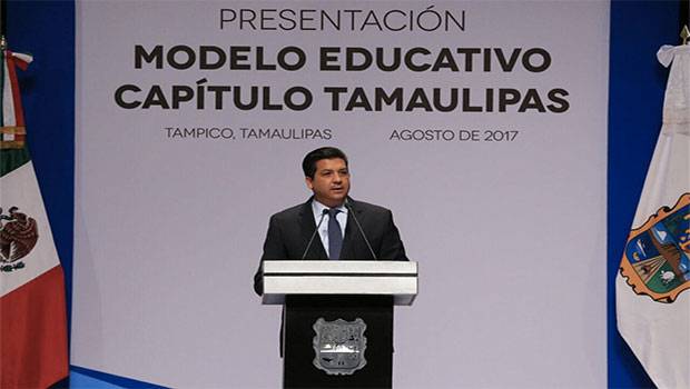 En su mensaje, el mandatario tamaulipeco precisó que la educación es premisa para la erradicación de la violencia y la reconstrucción del tejido social.