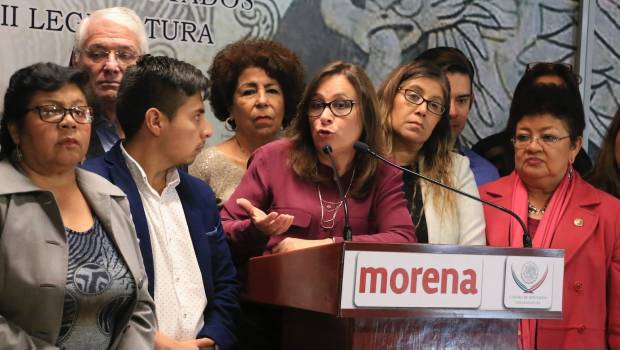 Rocío Nahle y fracción parlamentaria de Morena en San Lázaro. Cuarta fuerza política.