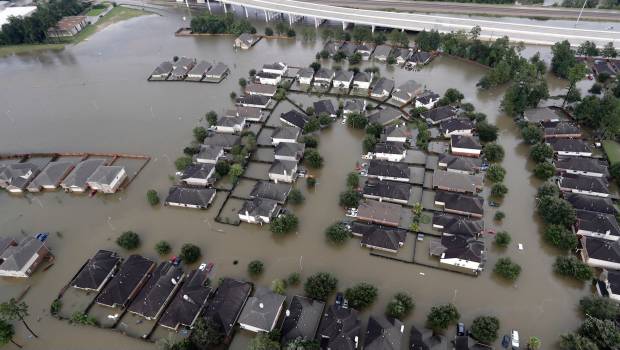 Viviendas inundadas en Texas por Harvey.