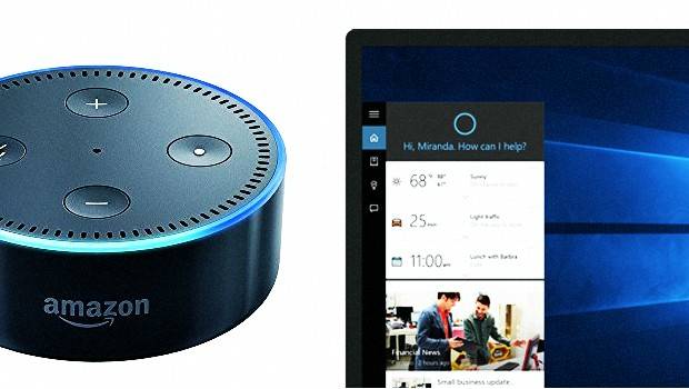 Amazon Echo y Cortana, el asistente de Microsoft.