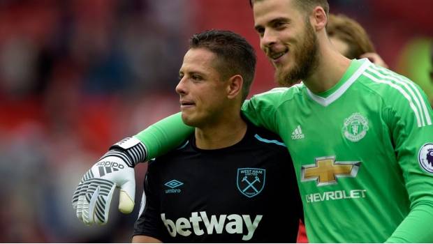 Hernández junto a De Gea.