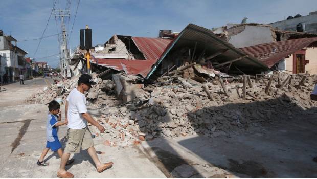 Aspecto de la ciudad de Juchitán tras el sismo de este jueves.