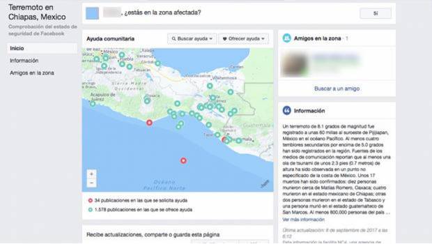 Safety Check de Facebook.