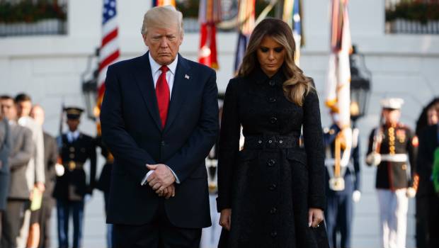 Donald Trump y Melania guardaron un minuto de silencio por las víctimas del 11 de septiembre.