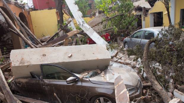 Vivienda dañada por sismo de 8.2 grados en Oaxaca. Solidaridad de Multiva.