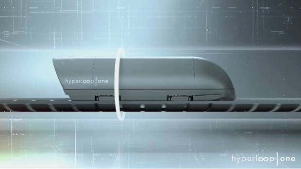 Concepto del tren rápido de Hyperloop One.