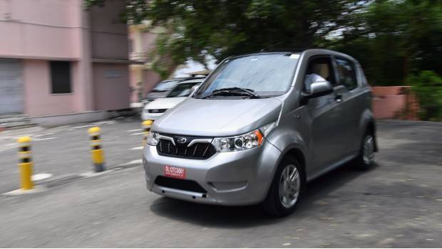 El "e2o", auto eléctrico fabricado por Mahindra.