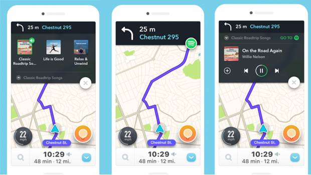 La integración entre Waze y Spotify.