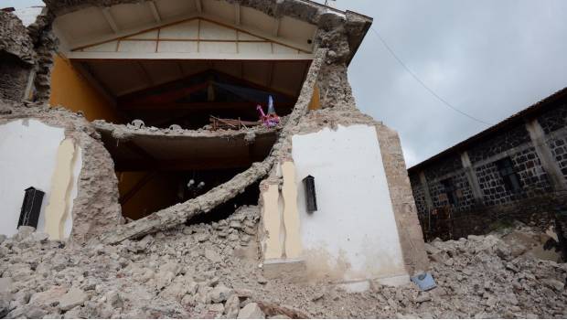 Daños causados por el sismo en el municipio.