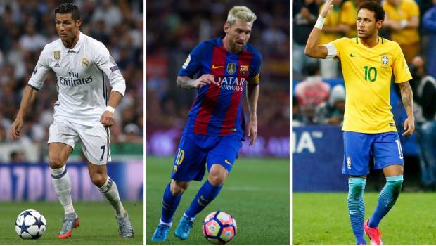 Ronaldo, Messi y Neymar, los tres más grandes jugadores del momento.