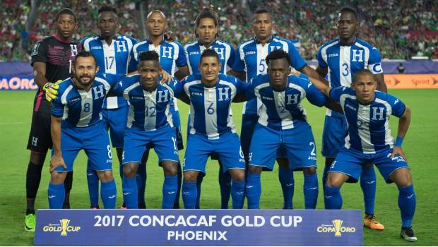 El combinado de Honduras previo a un partido.