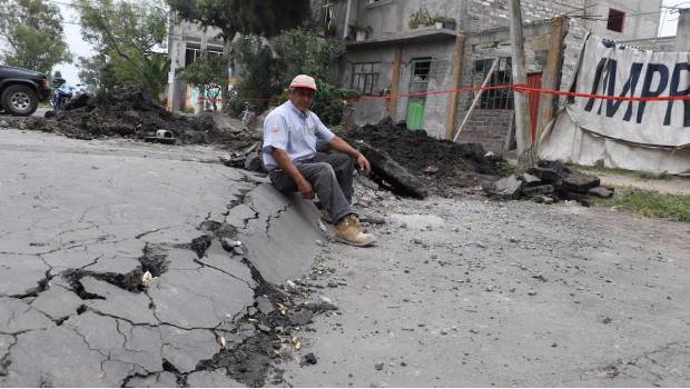 Aspecto de los daños causados por el sismo en Tláhuac, CDMX.