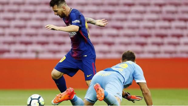 Messi marcó doblete en el duelo ante Las Palmas 