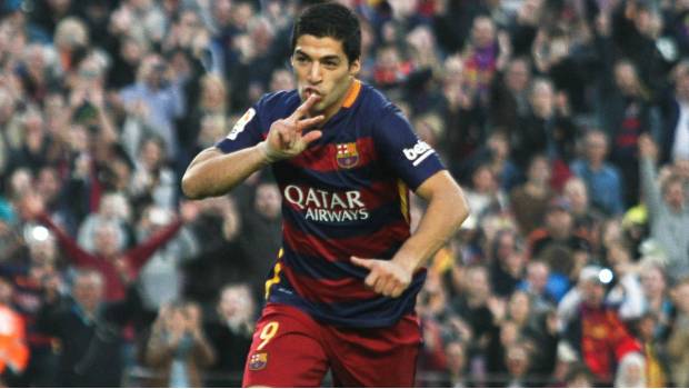 Suárez celebra gol.