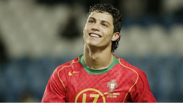 Cristiano Ronaldo en sus inicios con la selecicón de Portugal