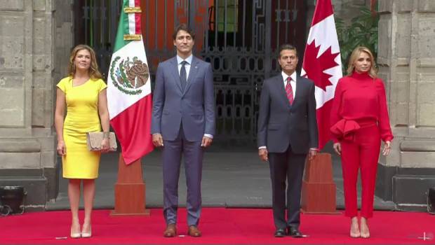 EPN recibe con honores a Justin Trudeau en Palacio Nacional. Noticias en tiempo real