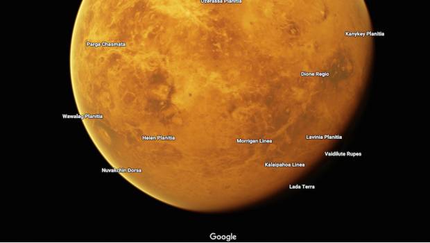 El planeta Venus en Google Maps.