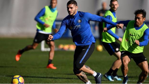 Icardi en entrenamiento.