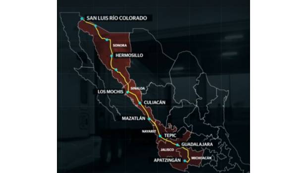 Esta es la ruta que siguió camión con cargamento de droga valuado en 600 mdp. Noticias en tiempo real
