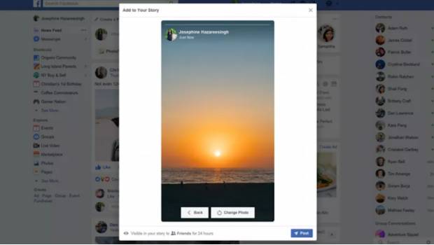 Facebook permitiría cargar historias desde su versión de escritorio. Noticias en tiempo real