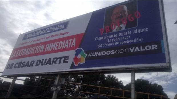 Ordena juez retirar espectaculares contra César Duarte en Chihuahua. Noticias en tiempo real
