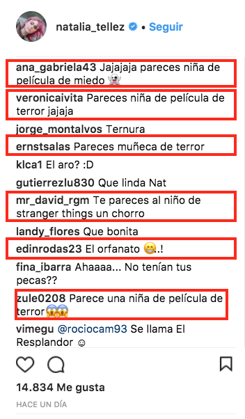 Foto de la infancia de Natalia Téllez en vez de ternura ¡da miedo! La llaman 'niña de terror'