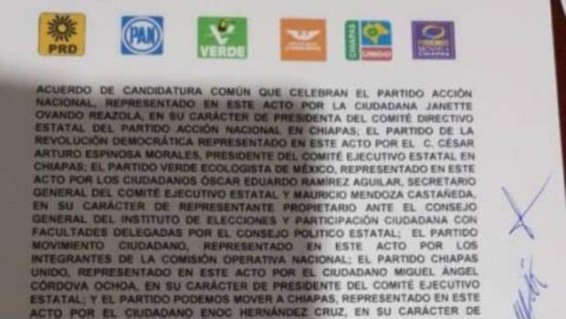 PVEM se suma a PAN, PRD y MC para candidatura al gobierno de Chiapas. Noticias en tiempo real