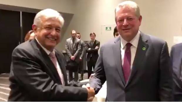 Difunden encuentro entre AMLO, Ebrard y Al Gore
