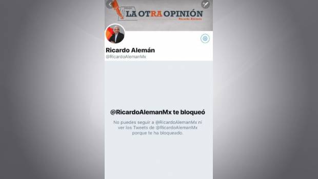 Ricardo Alemán, el bloqueador en twitter. Noticias en tiempo real