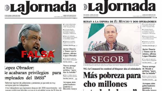 Portada falsa de La Jornada publica nota de AMLO contra ...