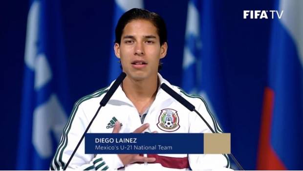 Diego Lainez pronuncia emotivo discurso durante elección de México como sede del Mundial 2026. Noticias en tiempo real