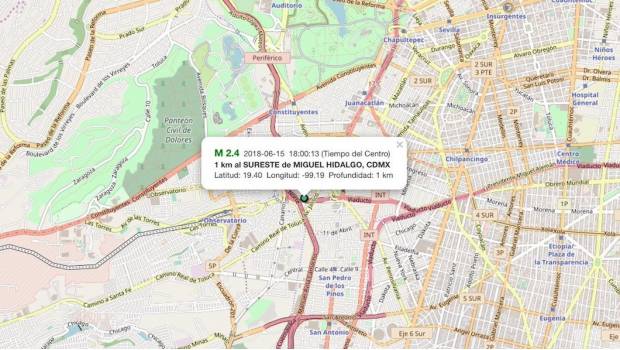 Se registra sismo de 2.4 en la delegación Miguel Hidalgo. Noticias en tiempo real