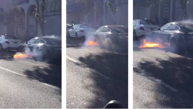"Sin accidente, de la nada" se incendia vehículo Tesla en Los Ángeles. Noticias en tiempo real