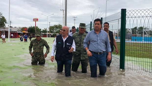 Inspecciona Cabeza de Vaca inundaciones en Reynosa. Noticias en tiempo real