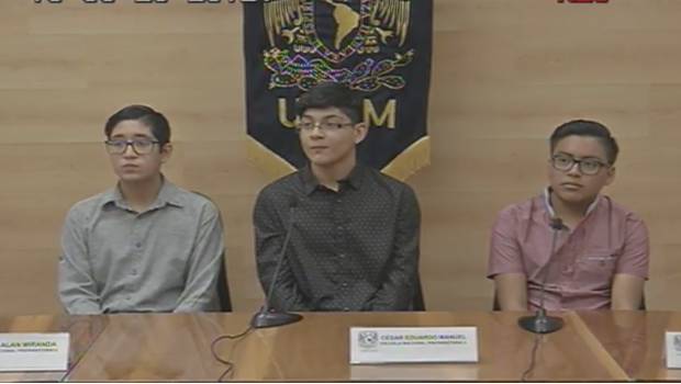 Presenta la UNAM a los 3 jóvenes que ingresaron a bachillerato con examen perfecto. Noticias en tiempo real