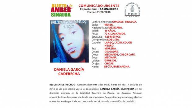 Buscan a adolescente desaparecida en Guasave. Noticias en tiempo real