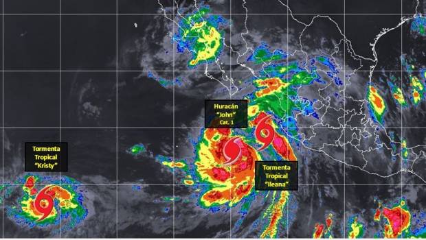 Huracán 'John' y tormenta tropical 'Ileana' causarán lluvias en el poniente y centro del país. Noticias en tiempo real