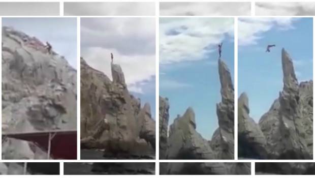 Turista se lanza al mar desde roca de 10 metros en Los Cabos (VIDEO). Noticias en tiempo real